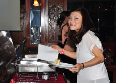 Japanese lady enjoying buffet